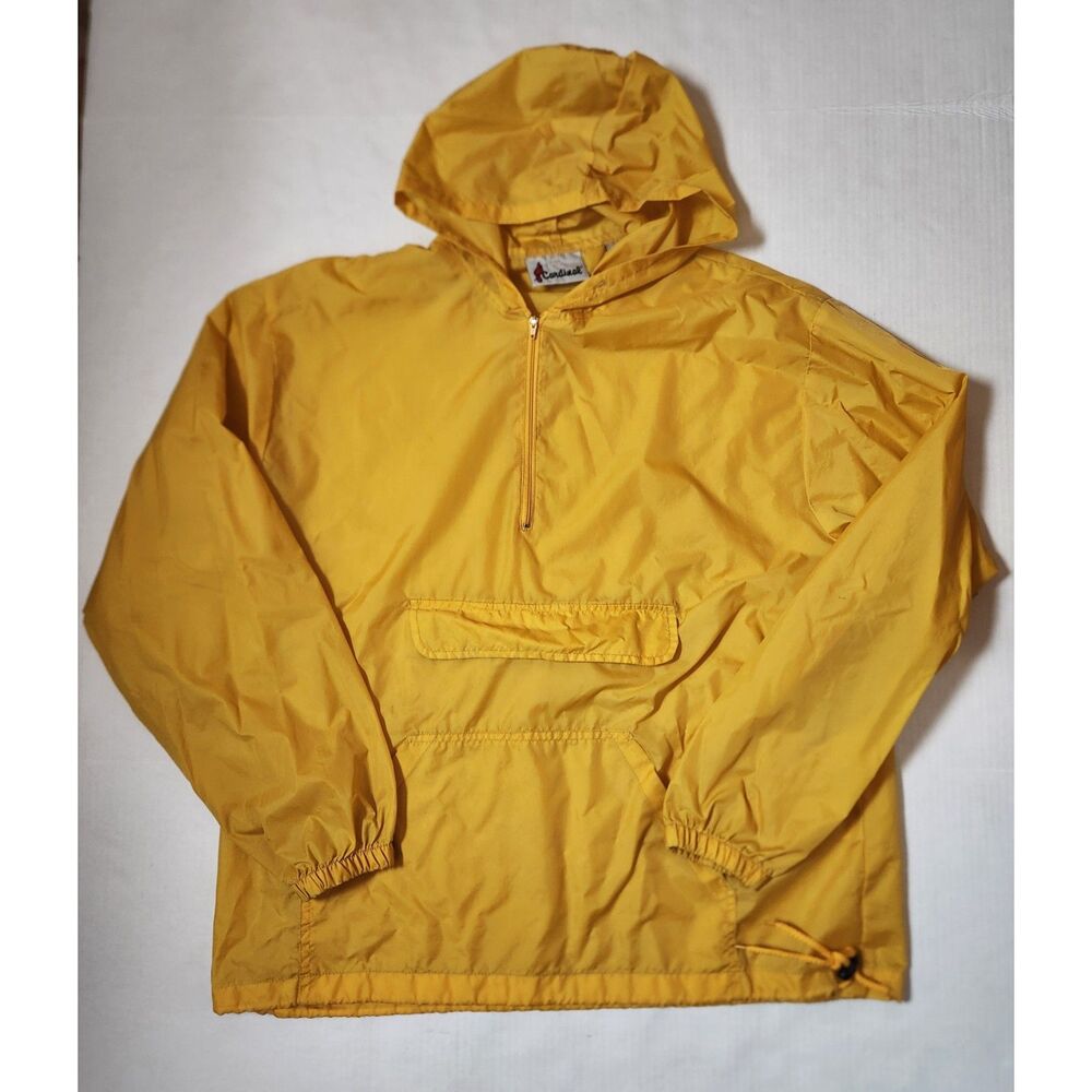 Vintage‑Style Cardinal Yellow Nylon Windbreaker Large